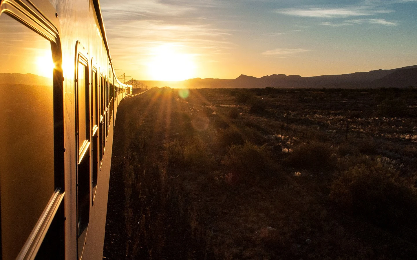 Sunset from the Premier Classe train between Cape Town and Johannesburg