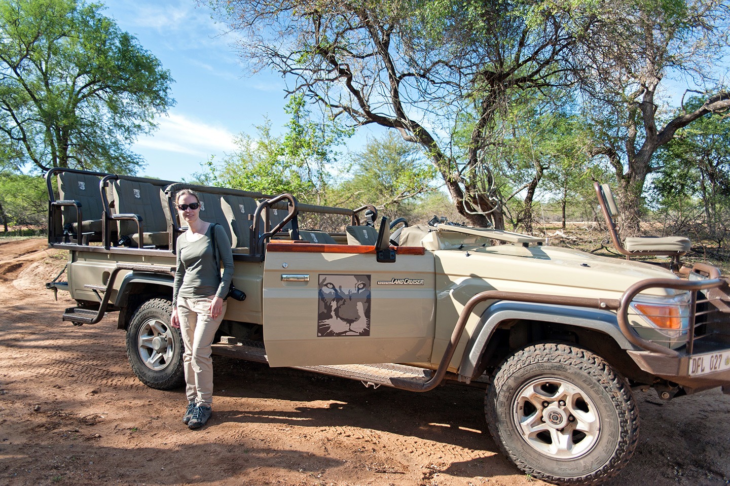 On safari in South Africa – a jeep in the bush