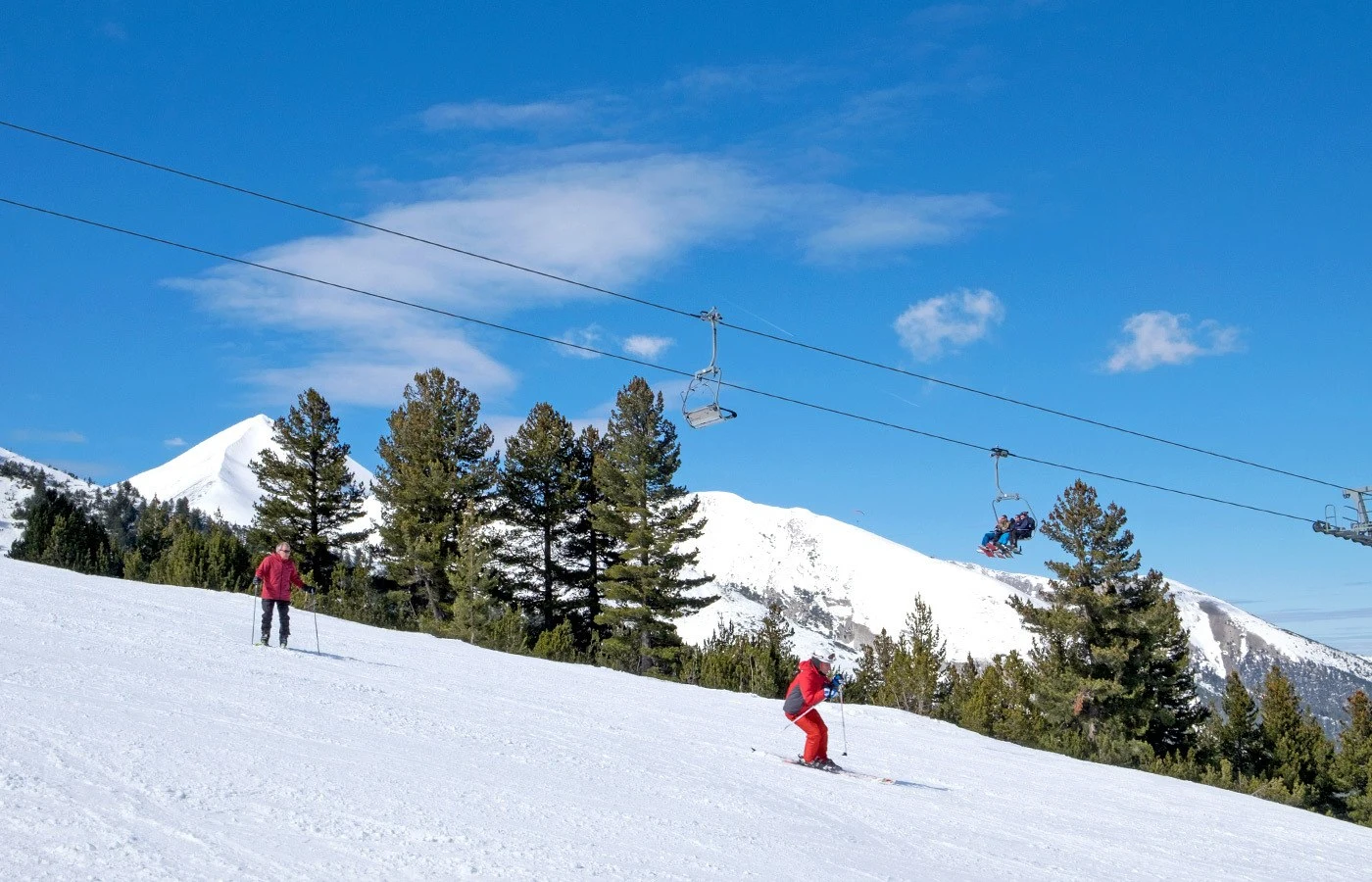 Beginners on the slopes on a Bulgaria ski holiday