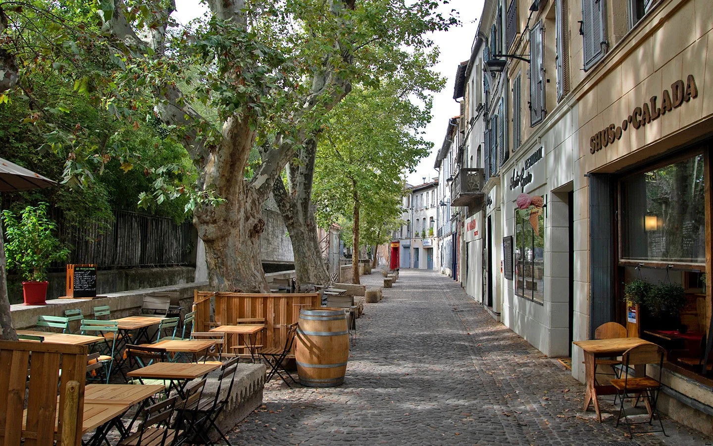 Walking along pretty Rue des Teinturiers – one of the best things to do in Avignon