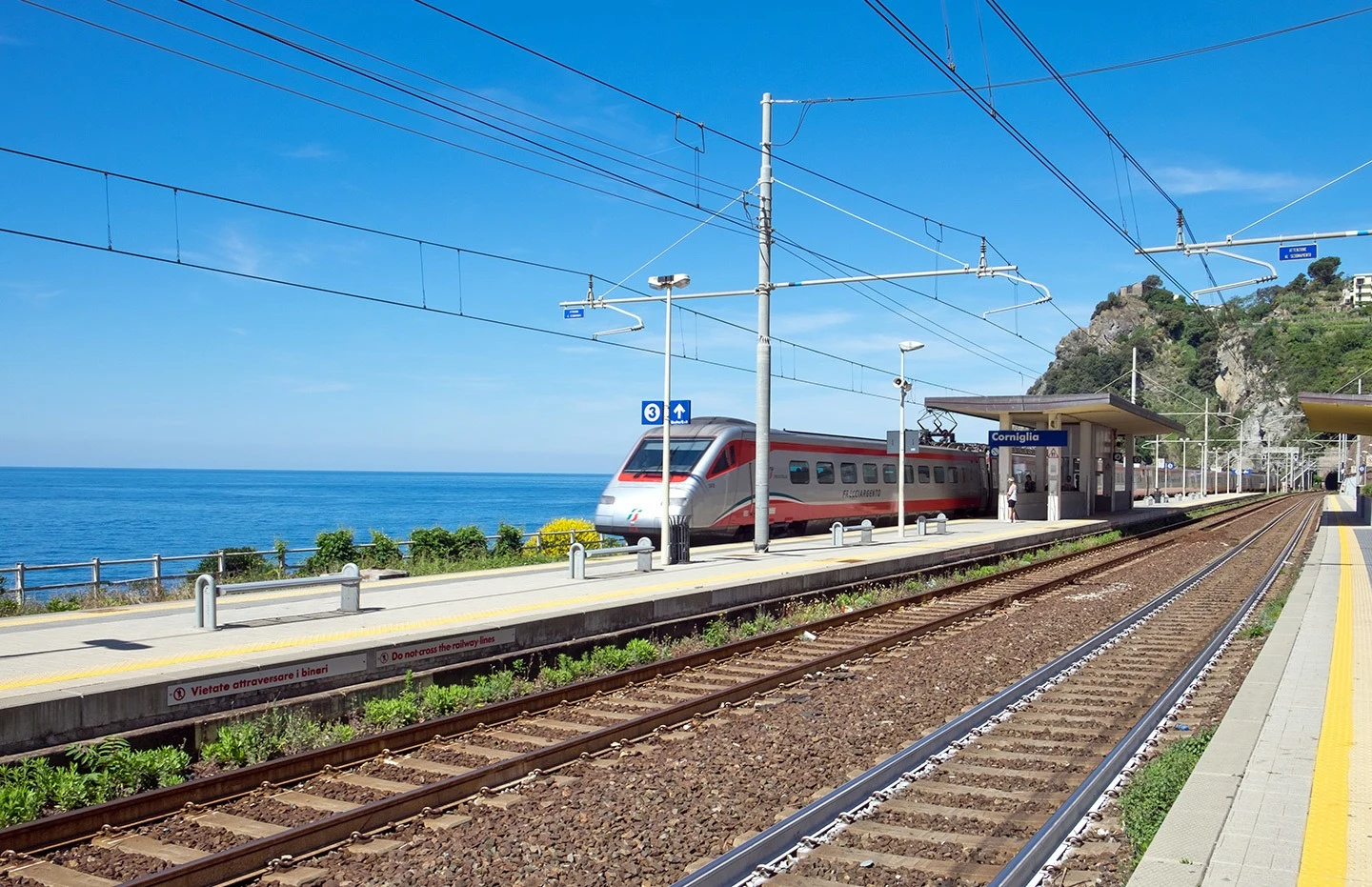 Corniglia train station on the Cinque Terre's coastal train line