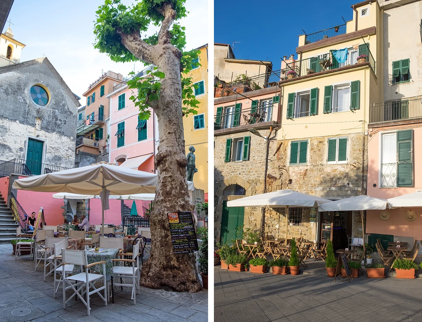 Quiet backstreets in the Cinque Terre village of Corniglia