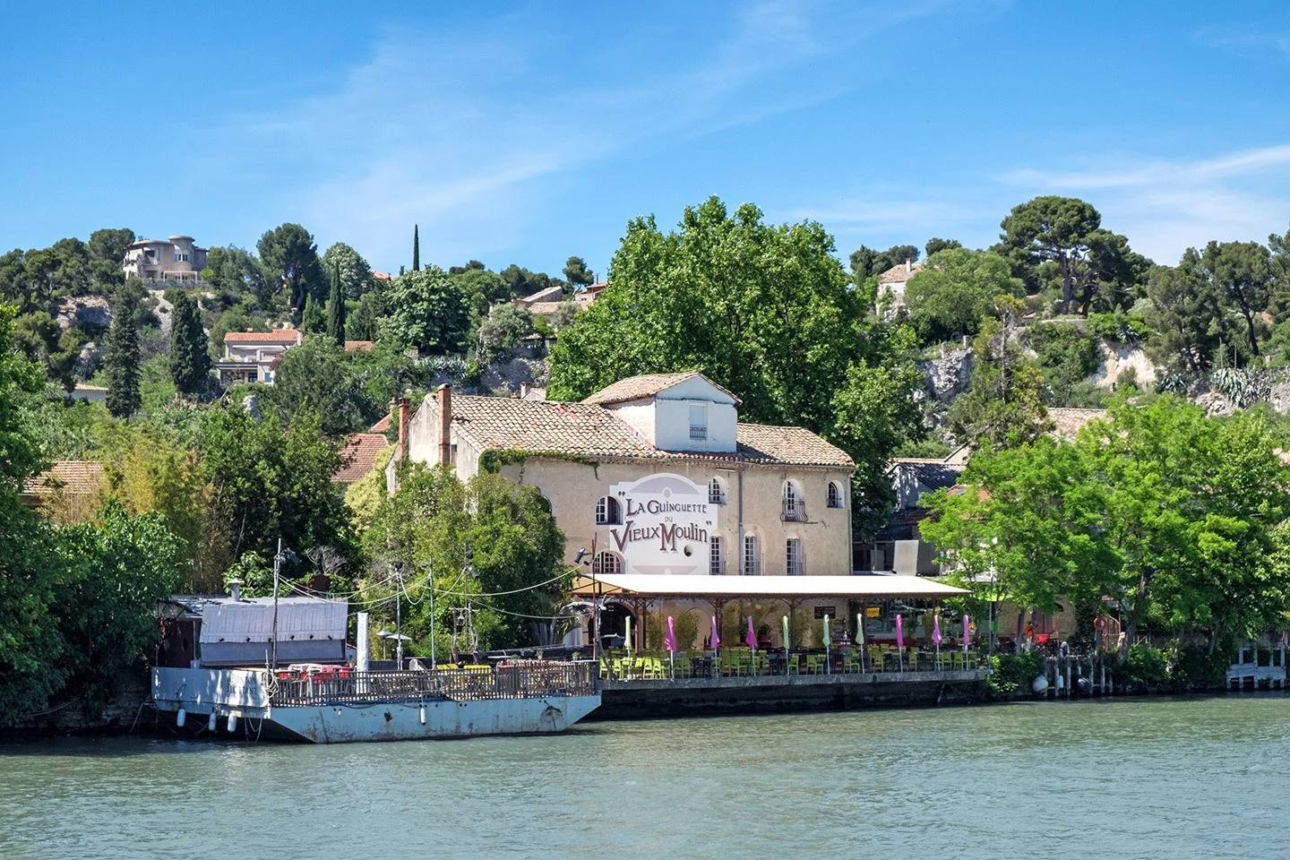 The waterside village of Villeneuve-lès-Avignon in France