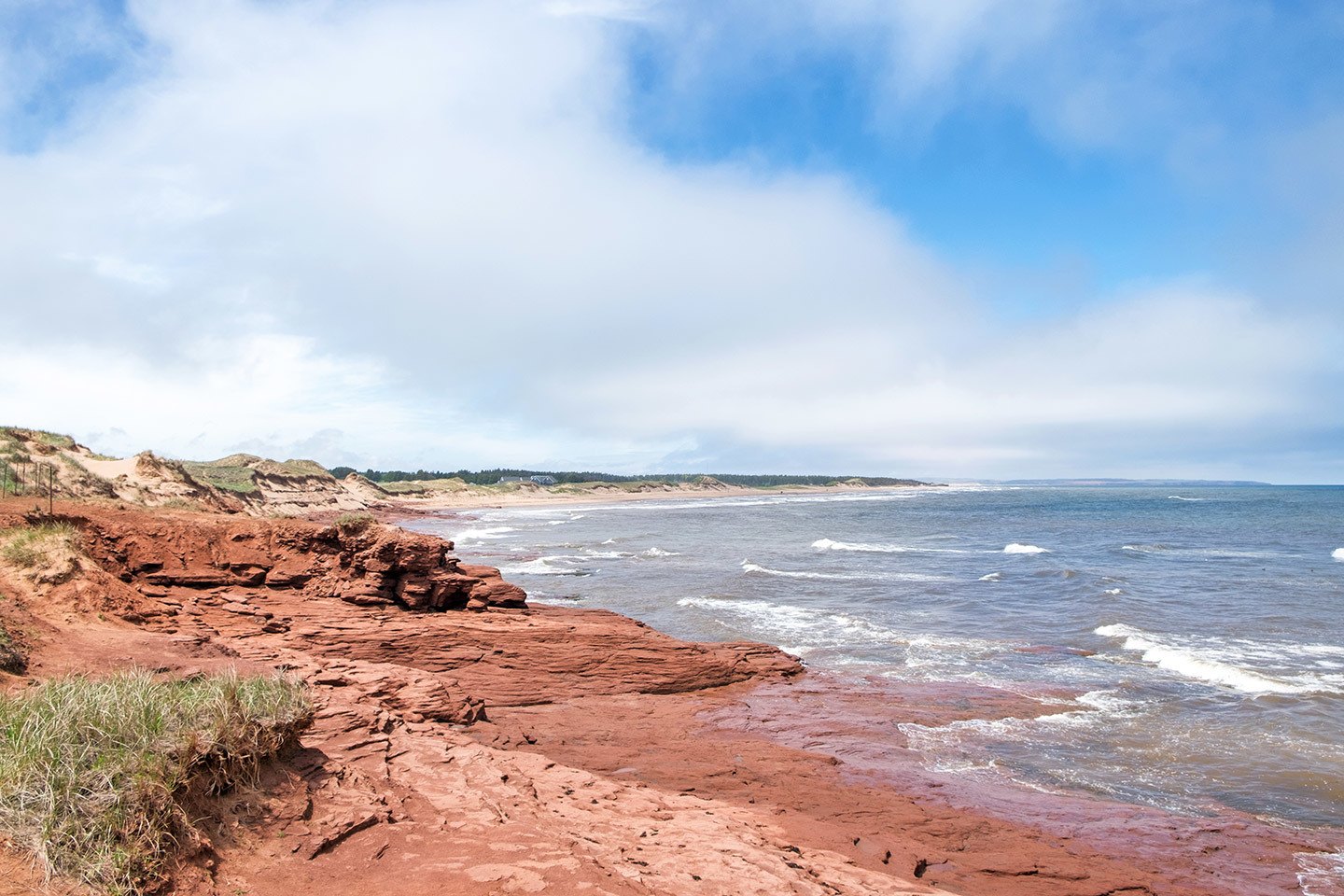 Red sandstone beaches in Prince Edward Island, Canada