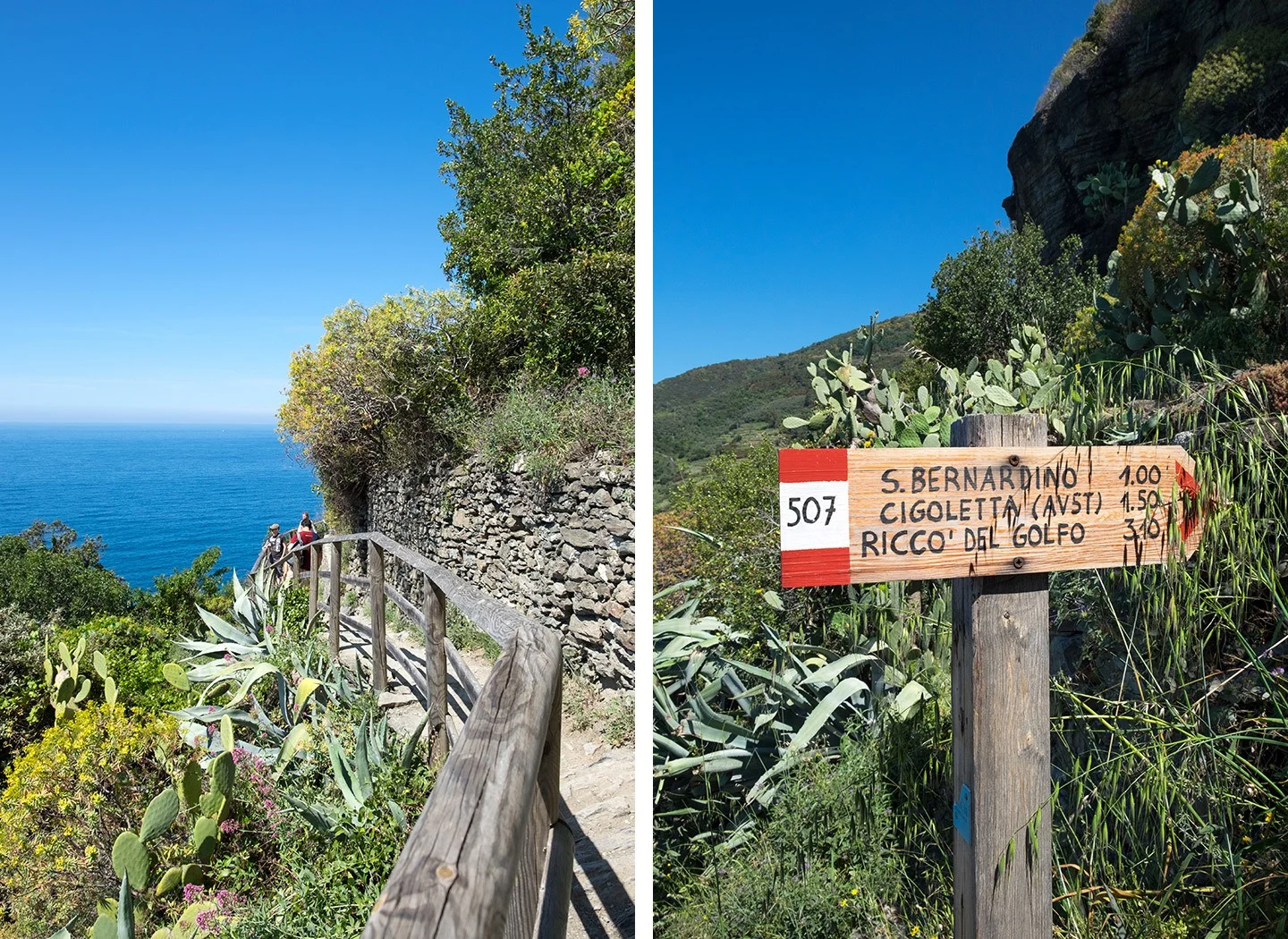 Walking the coast path in the Cinque Terre, Italy
