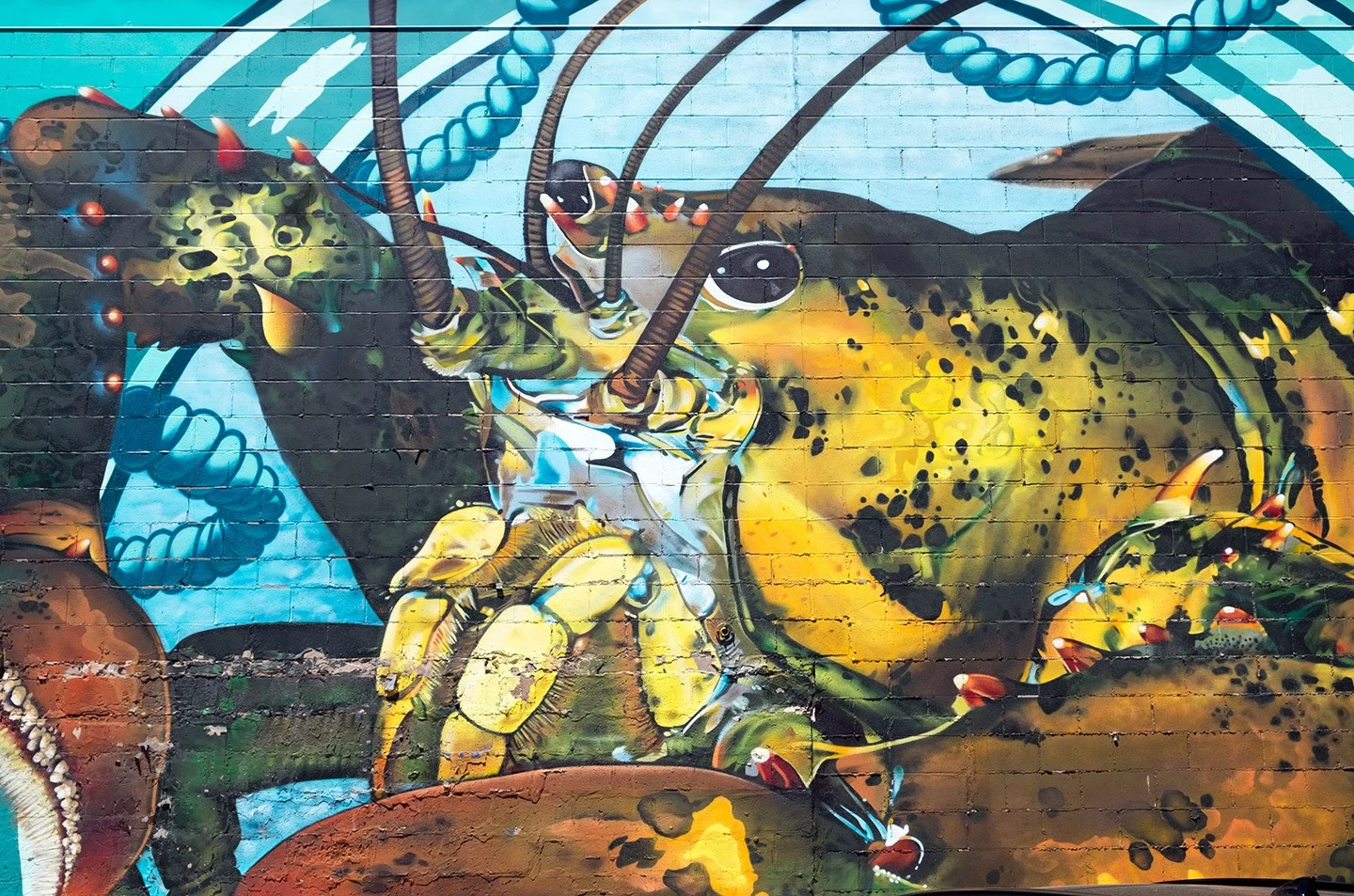 Lobster street art in Charlottetown, Prince Edward Island