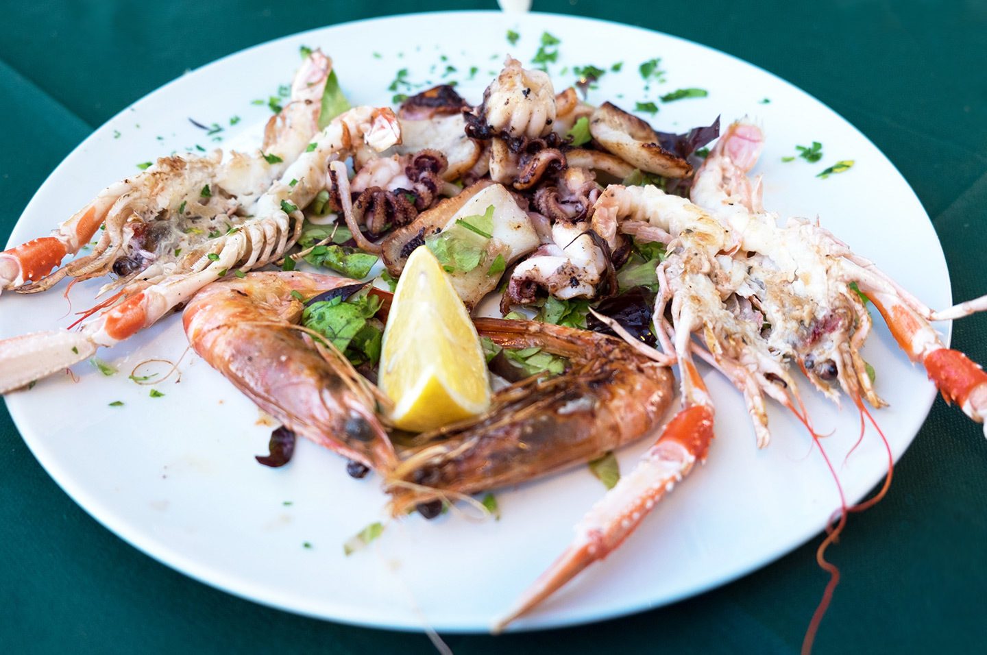 Seafood in the Corniglia, Italy