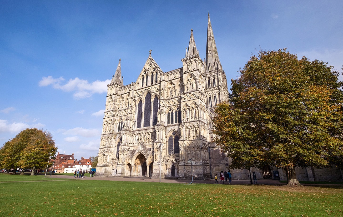 Salisbury cathedral on a trip to the historic sites of England by train