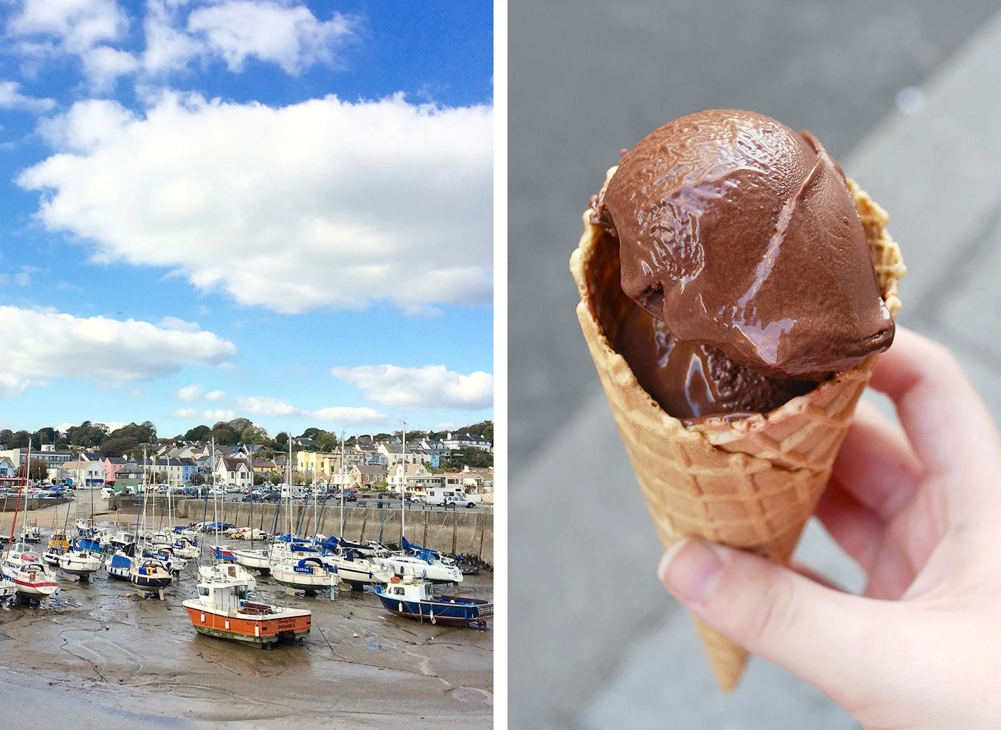 Saundersfoot harbour and ice creams on a South Wales road trip