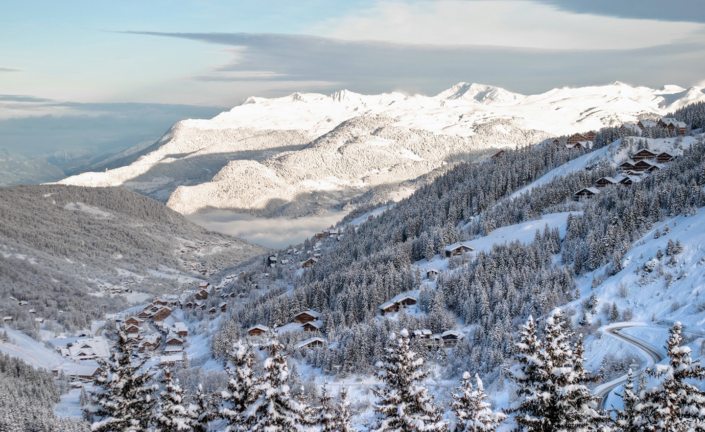 Views down the Meribel Valley, French Alps