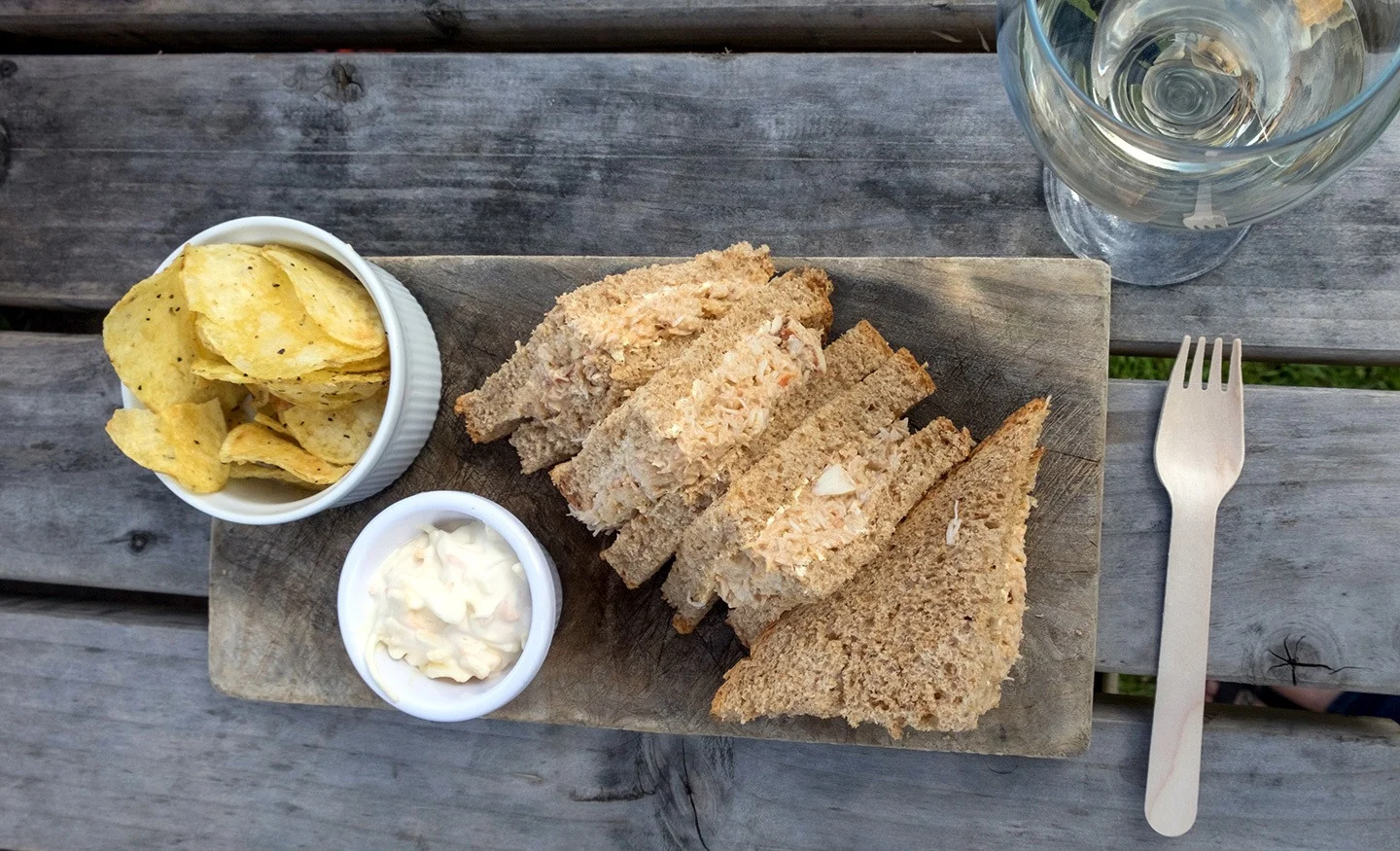 Craster crab sandwiches in Northumberland, England