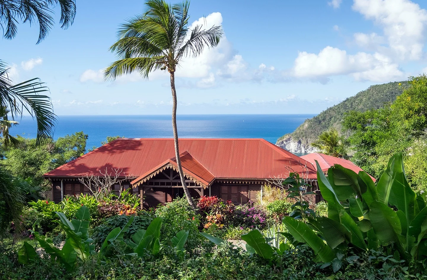 Villa in Deshaies' Botanic Gardens, Death in Paradise filming location in Guadeloupe