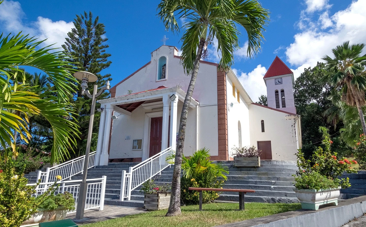 Deshaies church in Basse-Terre, Guadeloupe, one of the filming locations for Death in Paradise