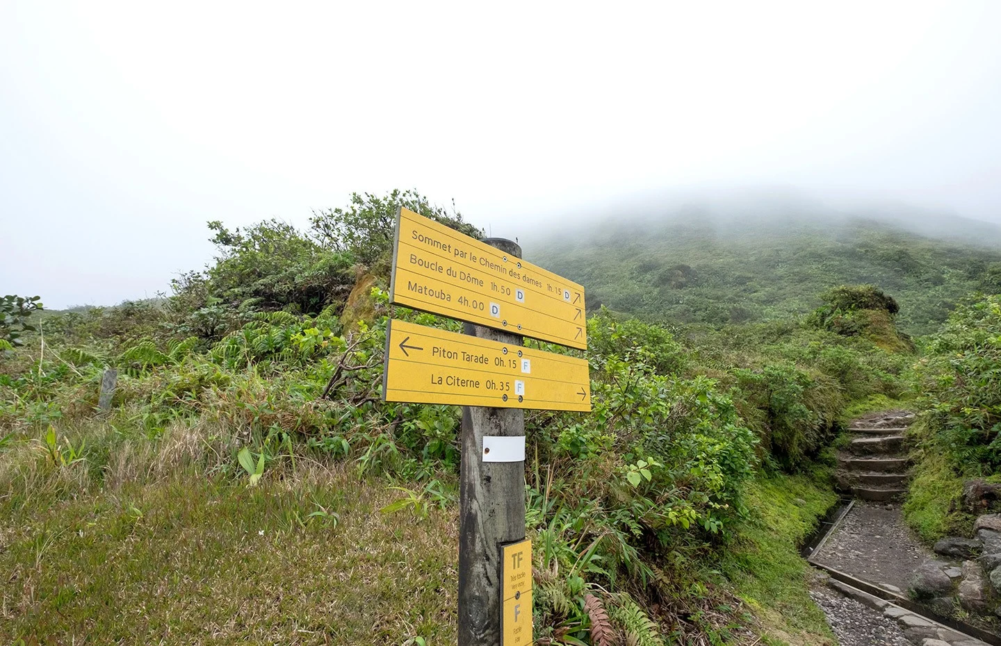 The walk to the peak of La Soufrière volcano in Basse-Terre, Guadeloupe