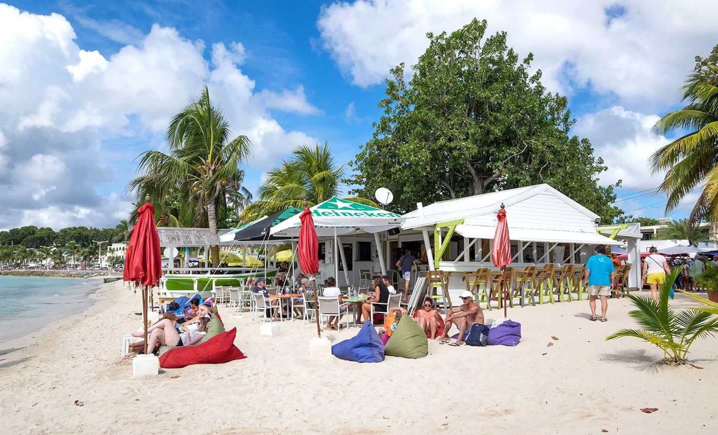 Sainte-Anne beach bar in Guadeloupe, Caribbean