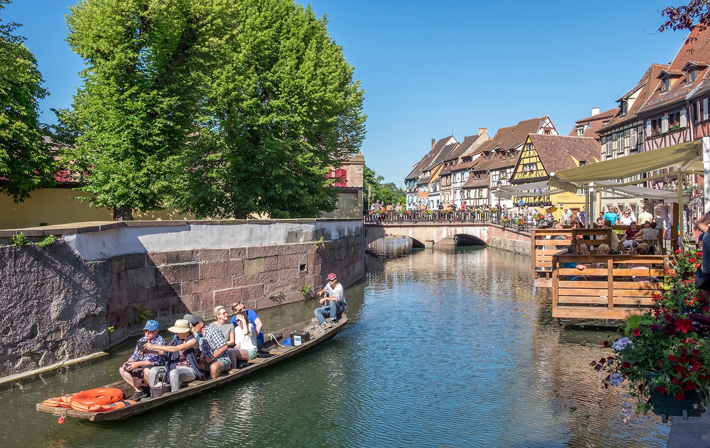 Exploring the canals in Colmar Alsace's Petit Venice, France