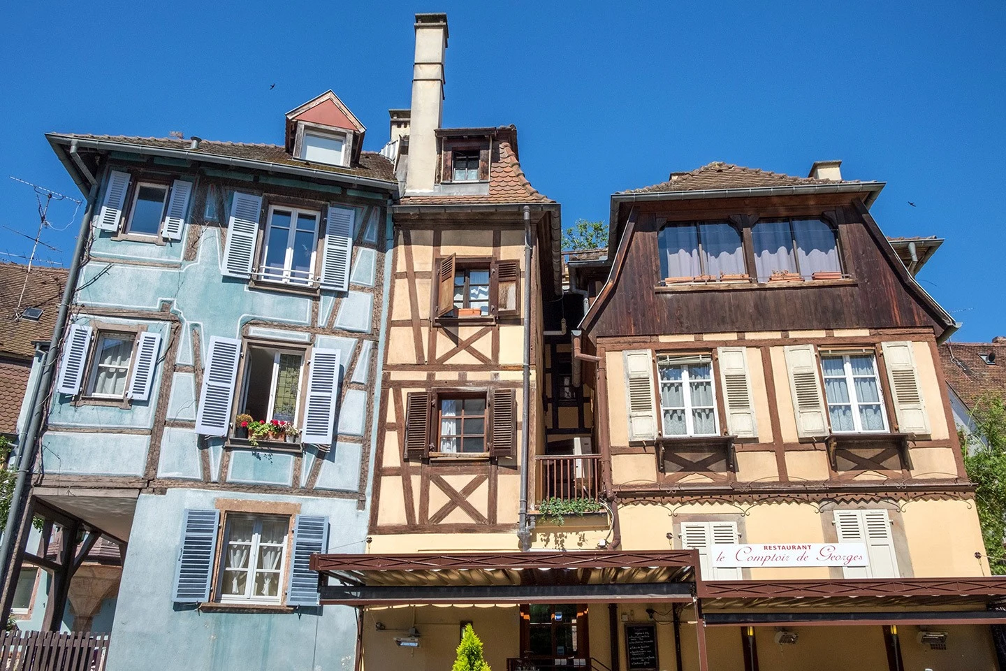 Colourful half-timbered houses in France's Alsace region