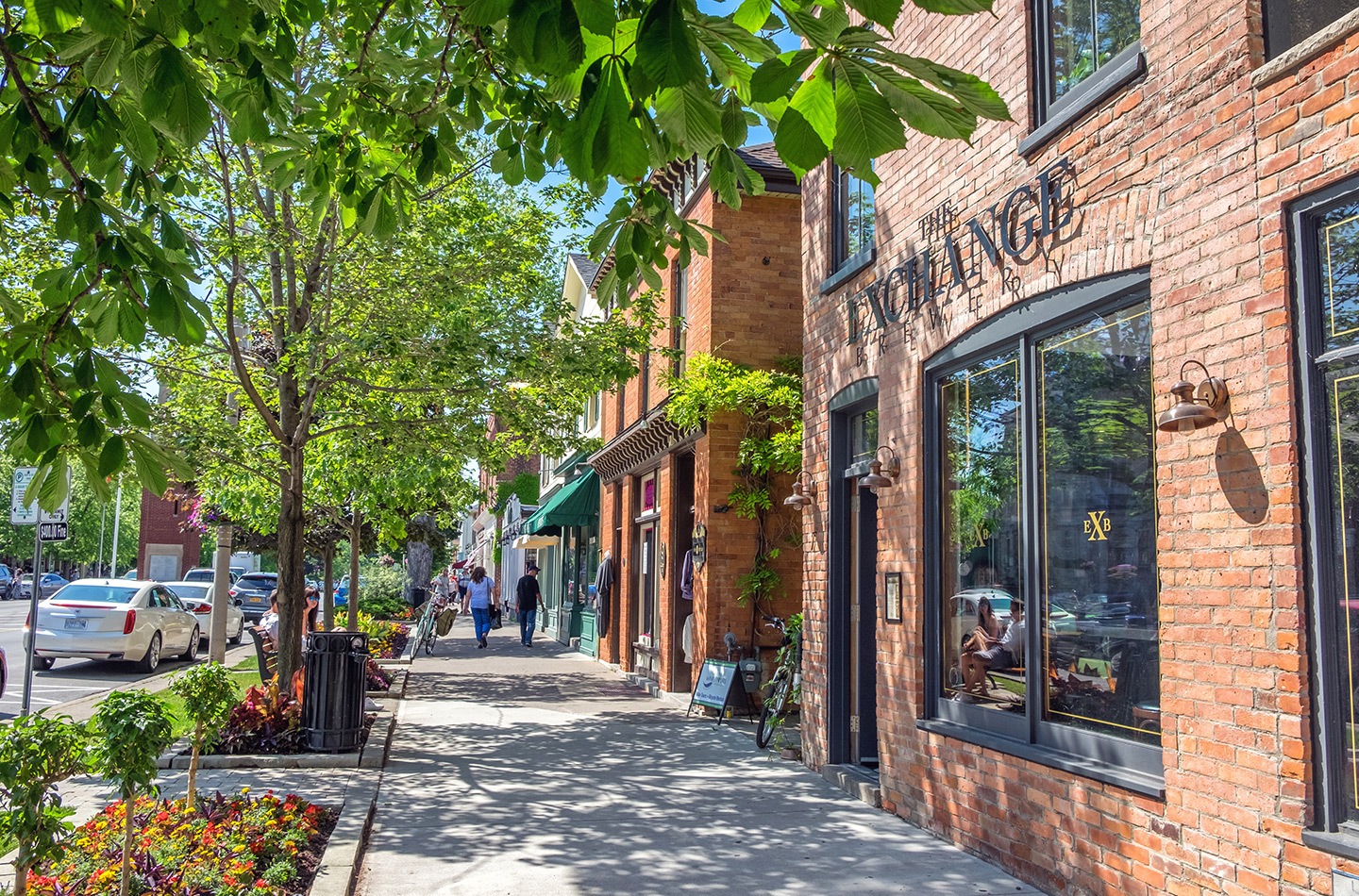 Red brick buildings in the historic district of Niagara-on-the-Lake