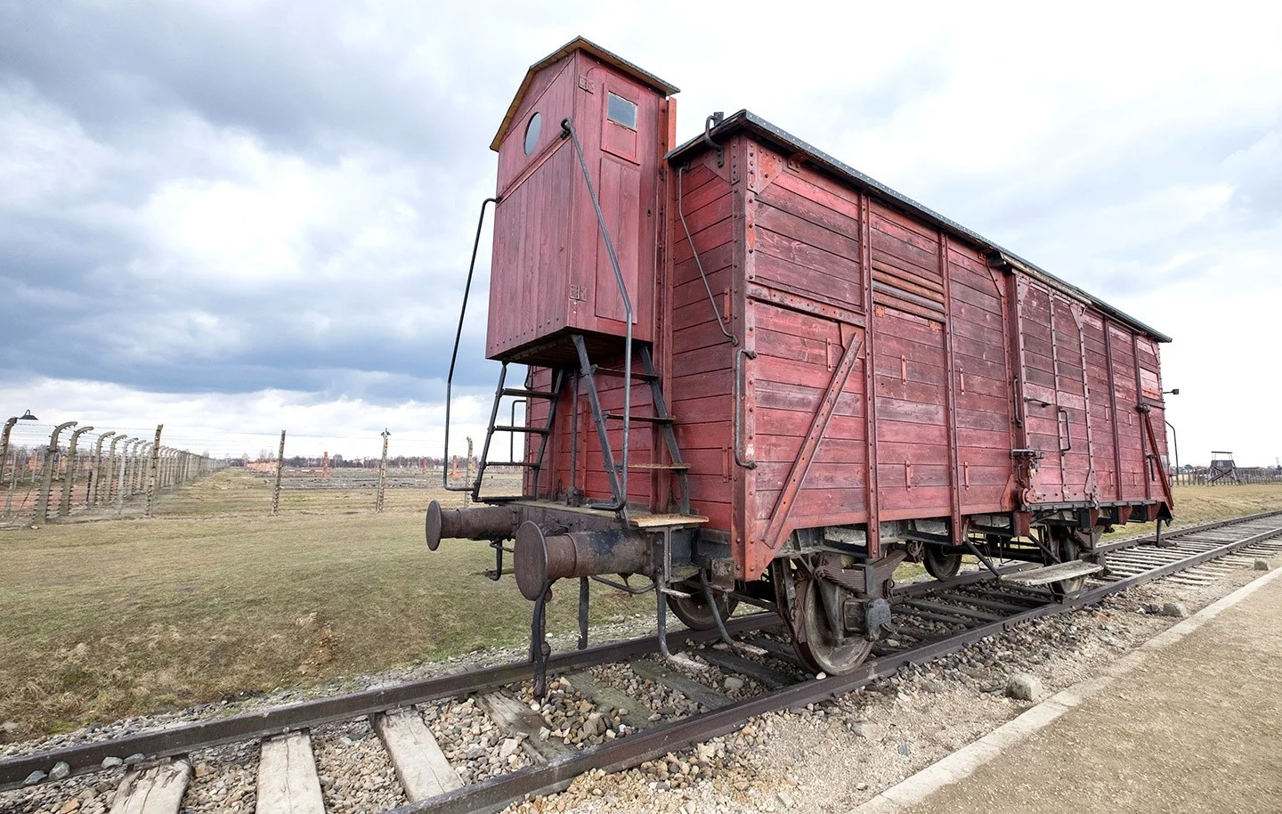 Railway line at Auschwitz-Birkenau, Poland