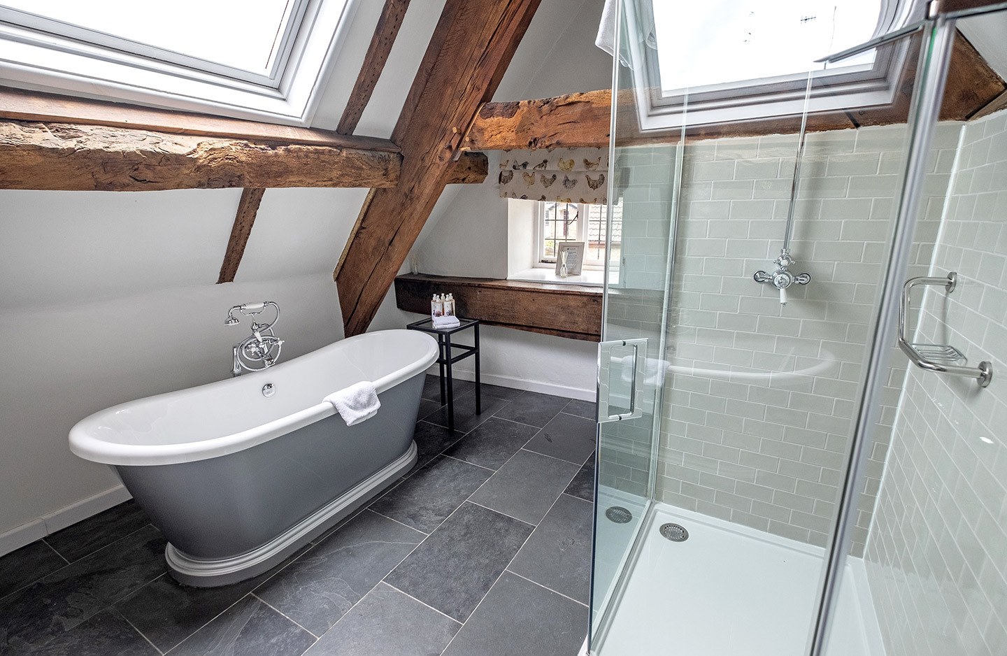 Bathroom at the Tudor Farmhouse hotel