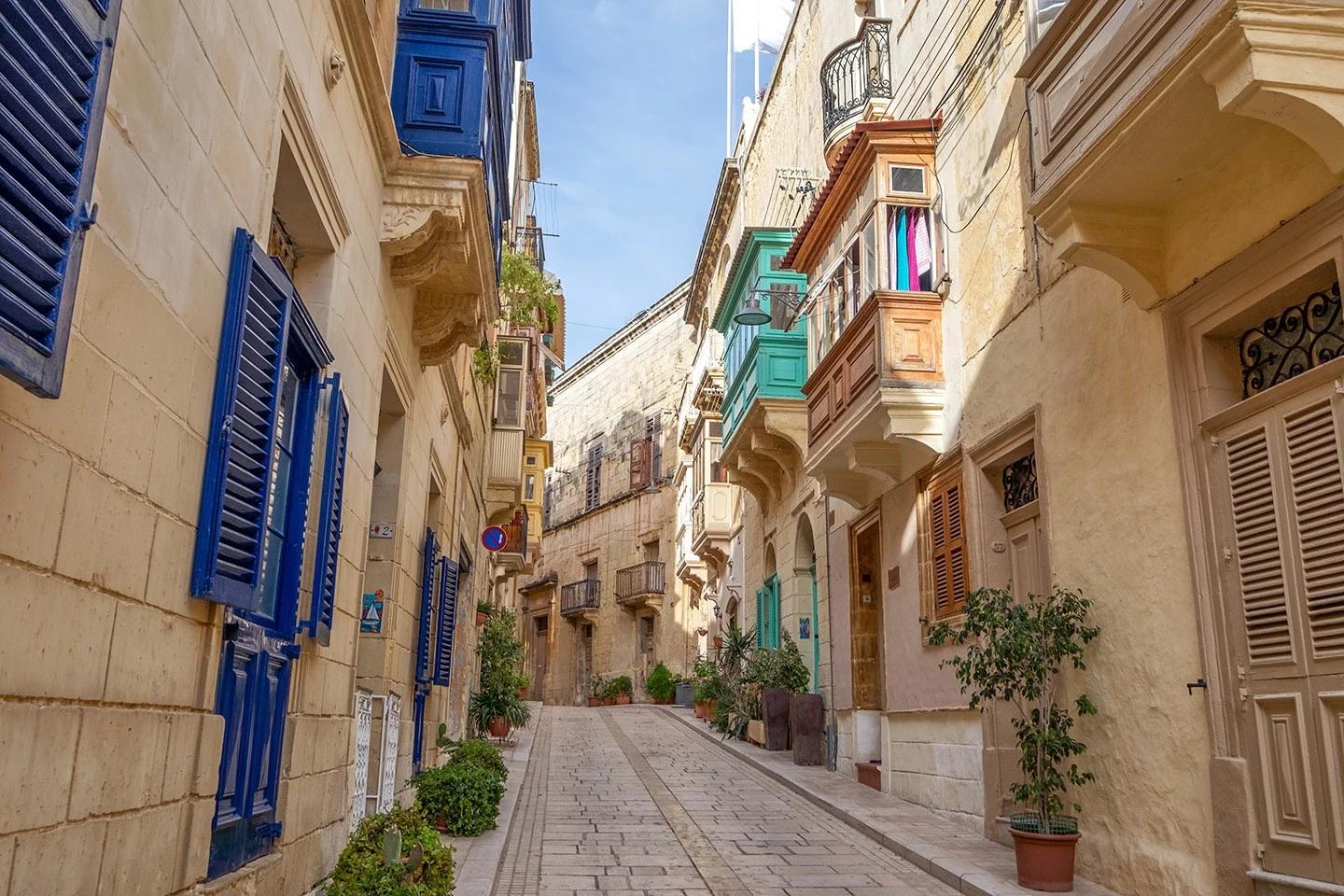 Quiet streets in Vittoriosa in the Three Cities, Malta