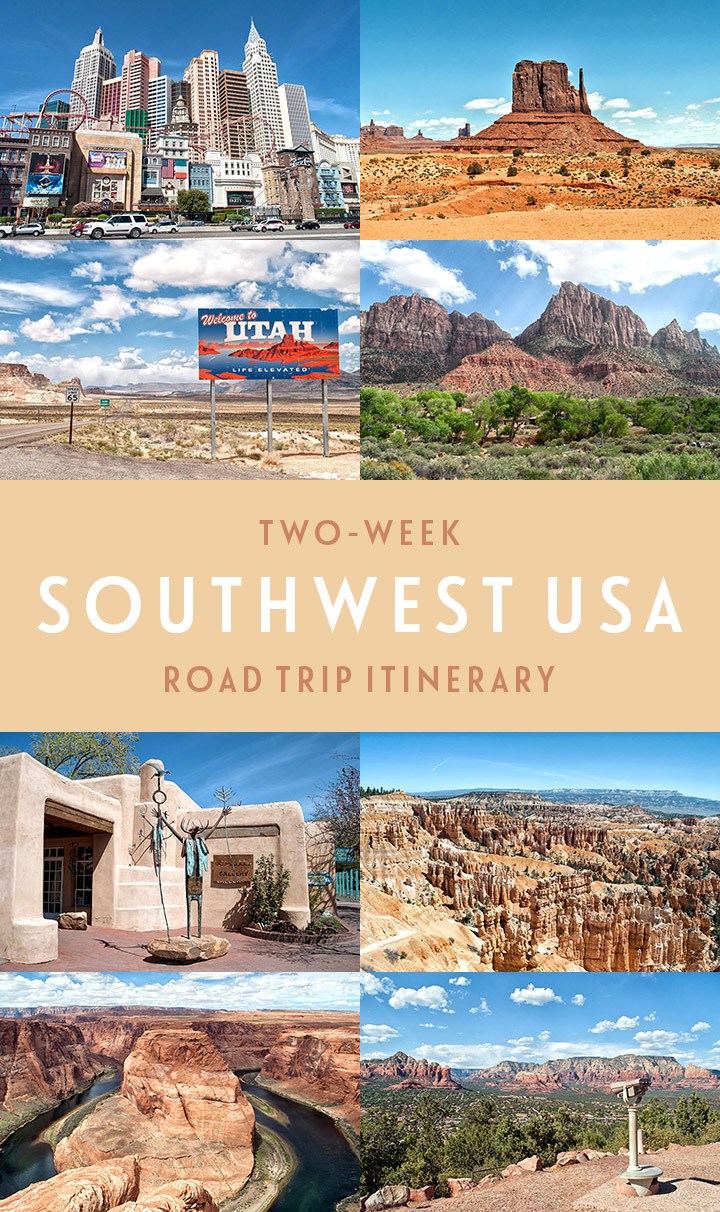 Discover the perfect two-week/14-day southwest USA road trip itinerary through Utah, Nevada, Arizona, New Mexico and Colorado– featuring National Parks, scenic drives, stunning views, famous film locations and quirky roadside attractions | USA road trip itinerary | Southwest USA itinerary | Places to visit in southwest USA