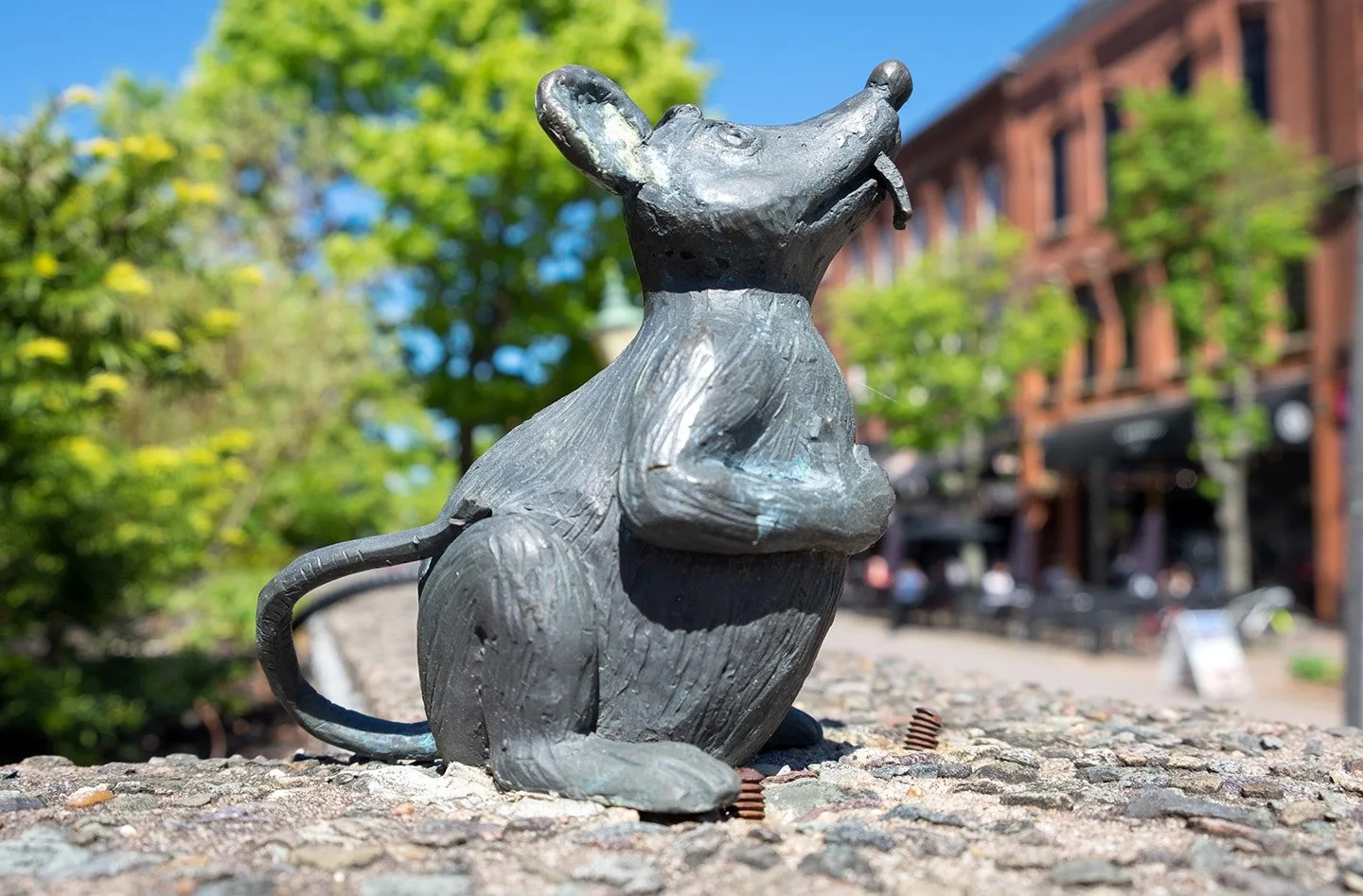 Bronze mouse statue in Charlottetown, Prince Edward Island