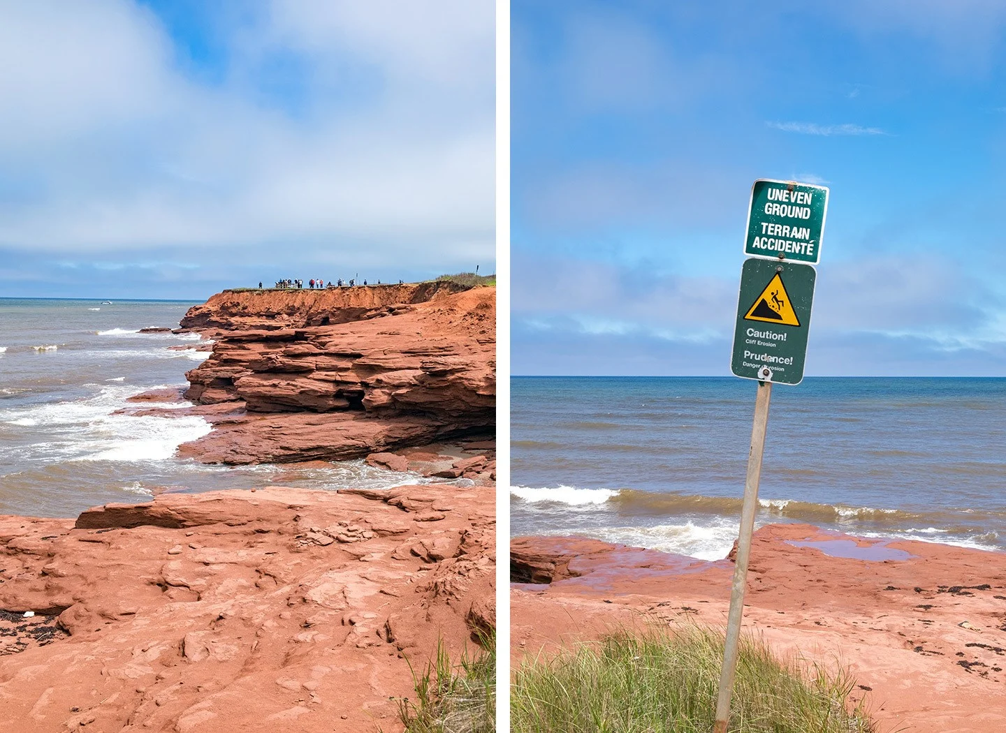 Red sandstone cliffs in Prince Edward Island National Park, Canada