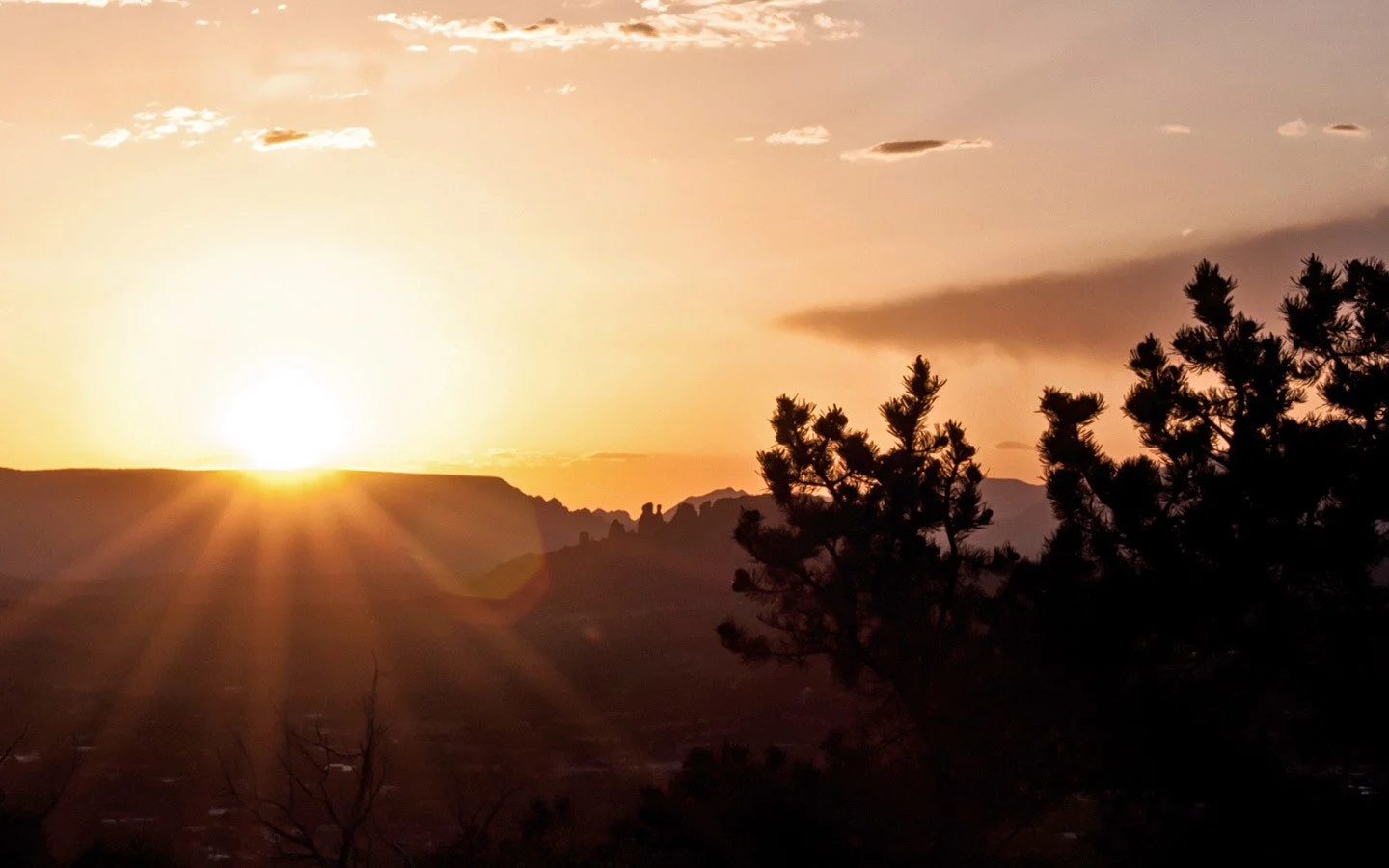 Sunset from Airport Mesa vortex in Sedona, Arizona