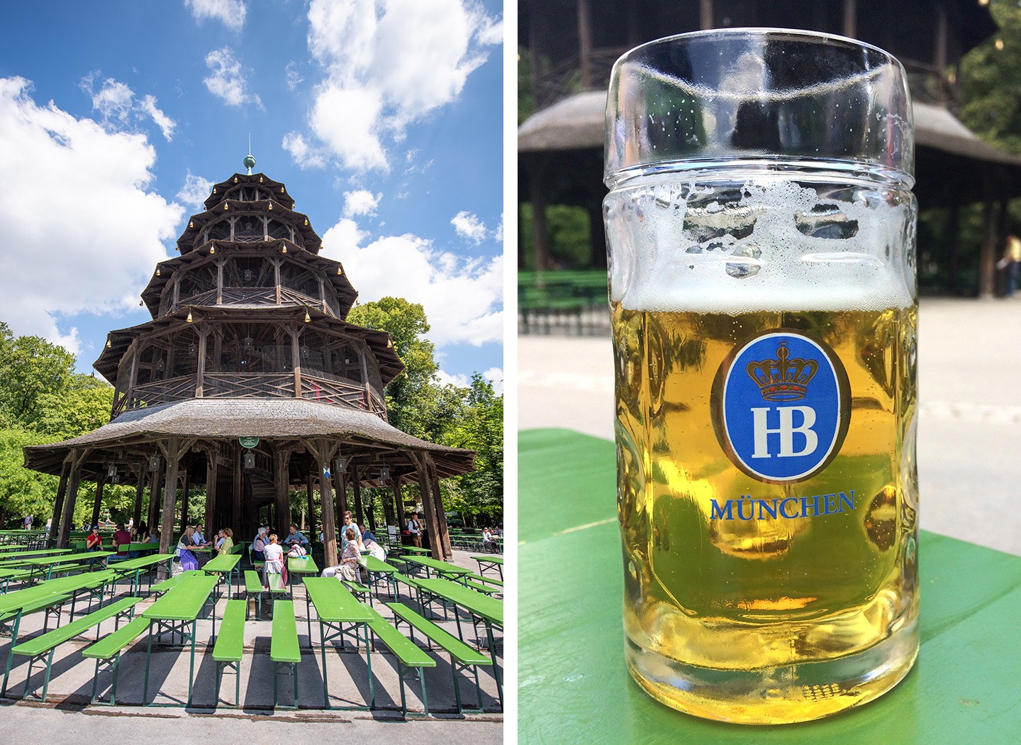 The Chinesischer Turm beer garden in Munich