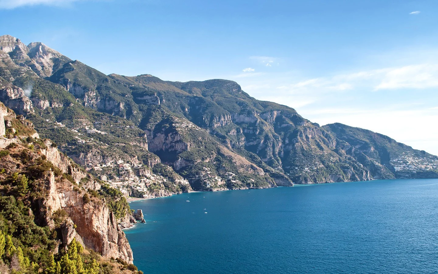 Looking down the Amalfi Coast from the scenic coastal highway