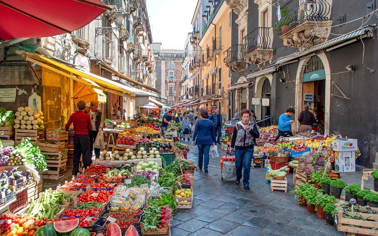 Fruit and vegetable markets in Sicily, Italy