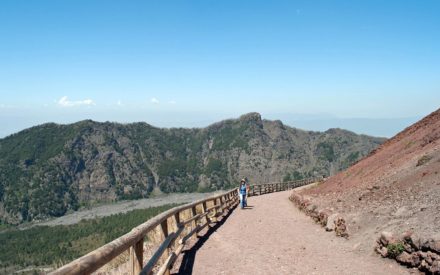 Climbing Mount Vesuvius on the crater path