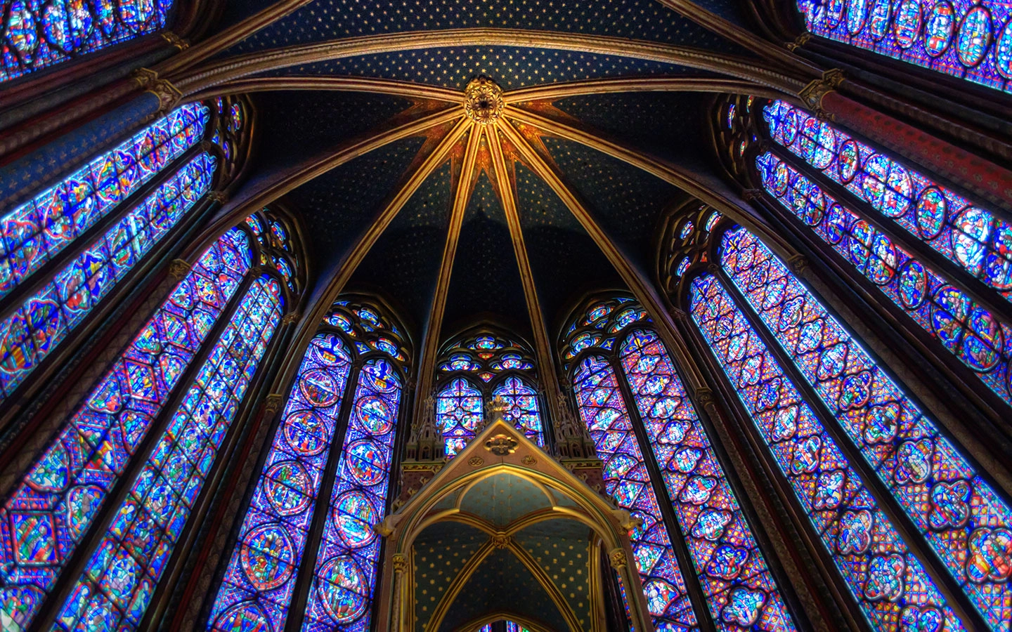 Colourful stained-glass at Saint-Chapelle