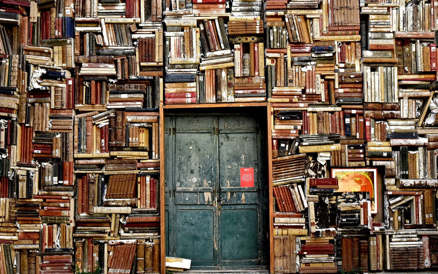 Door made from books for travellers