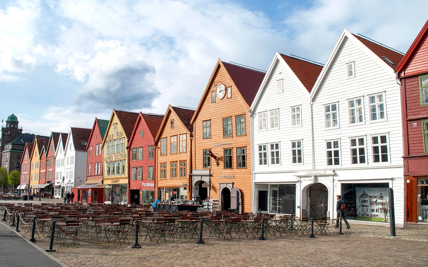 Historic buildings in the Bryggen district of Bergen, Norway