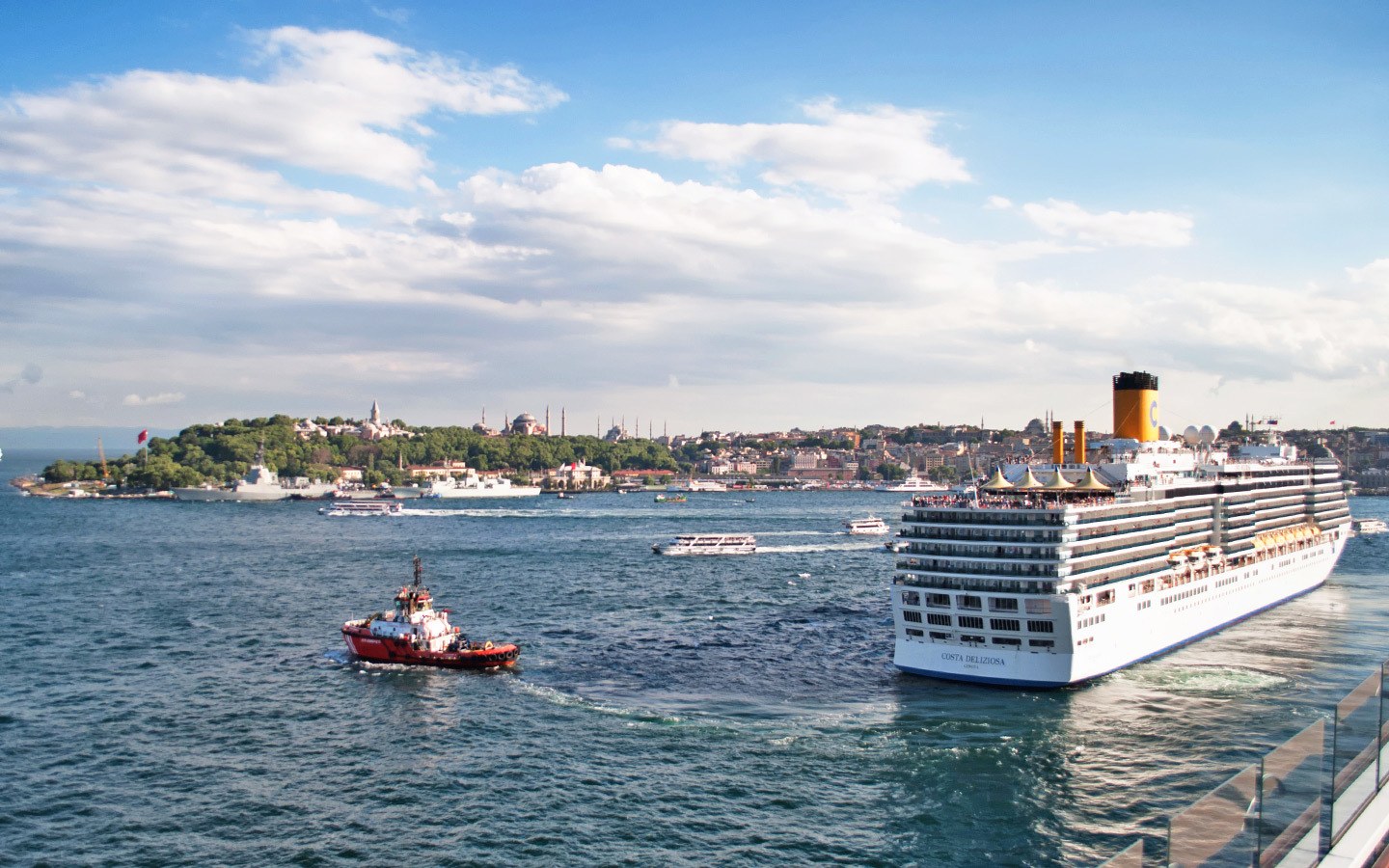Costa cruise ship in Istanbul harbour
