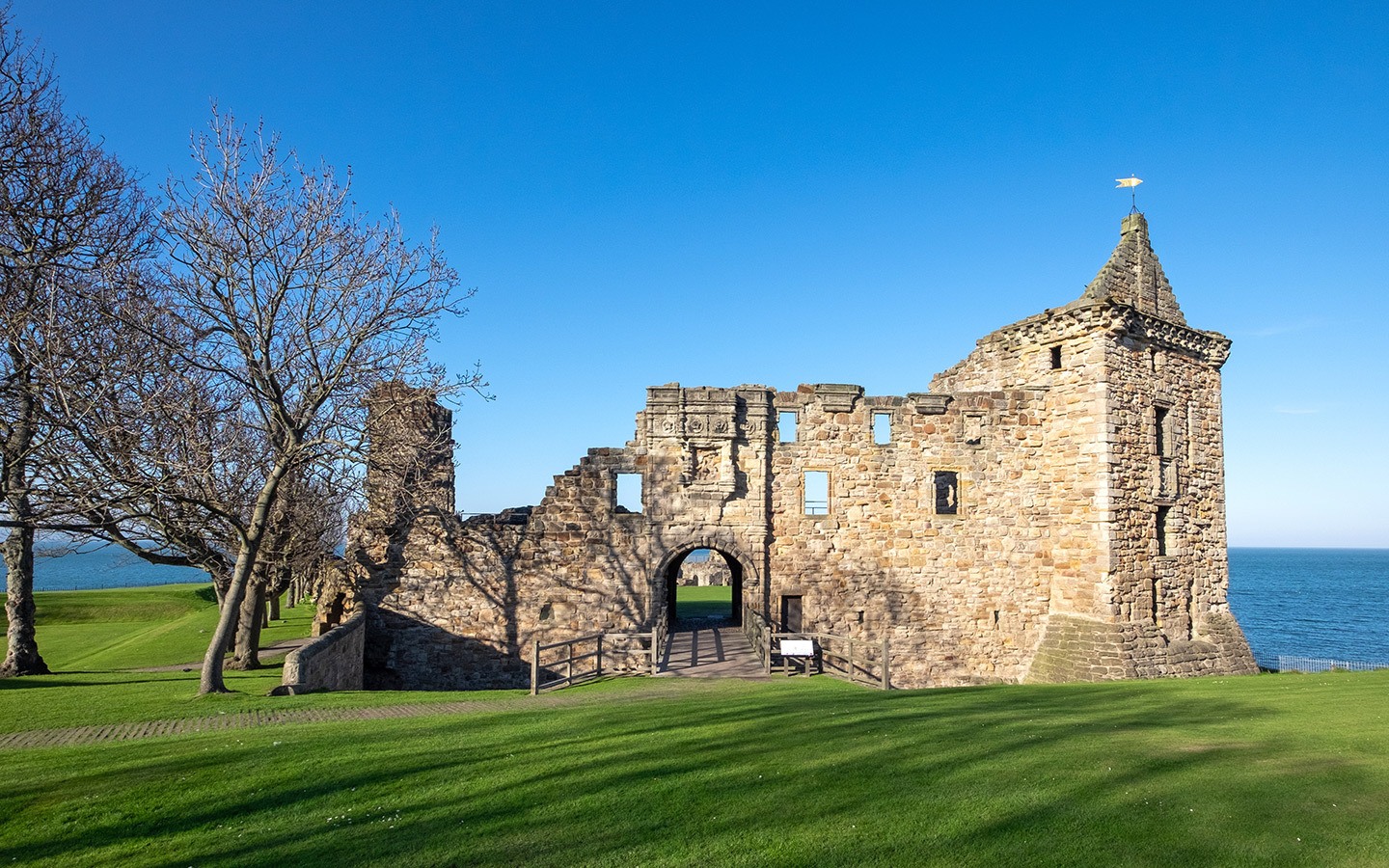 The ruins of St Andrews Castle in Scotland