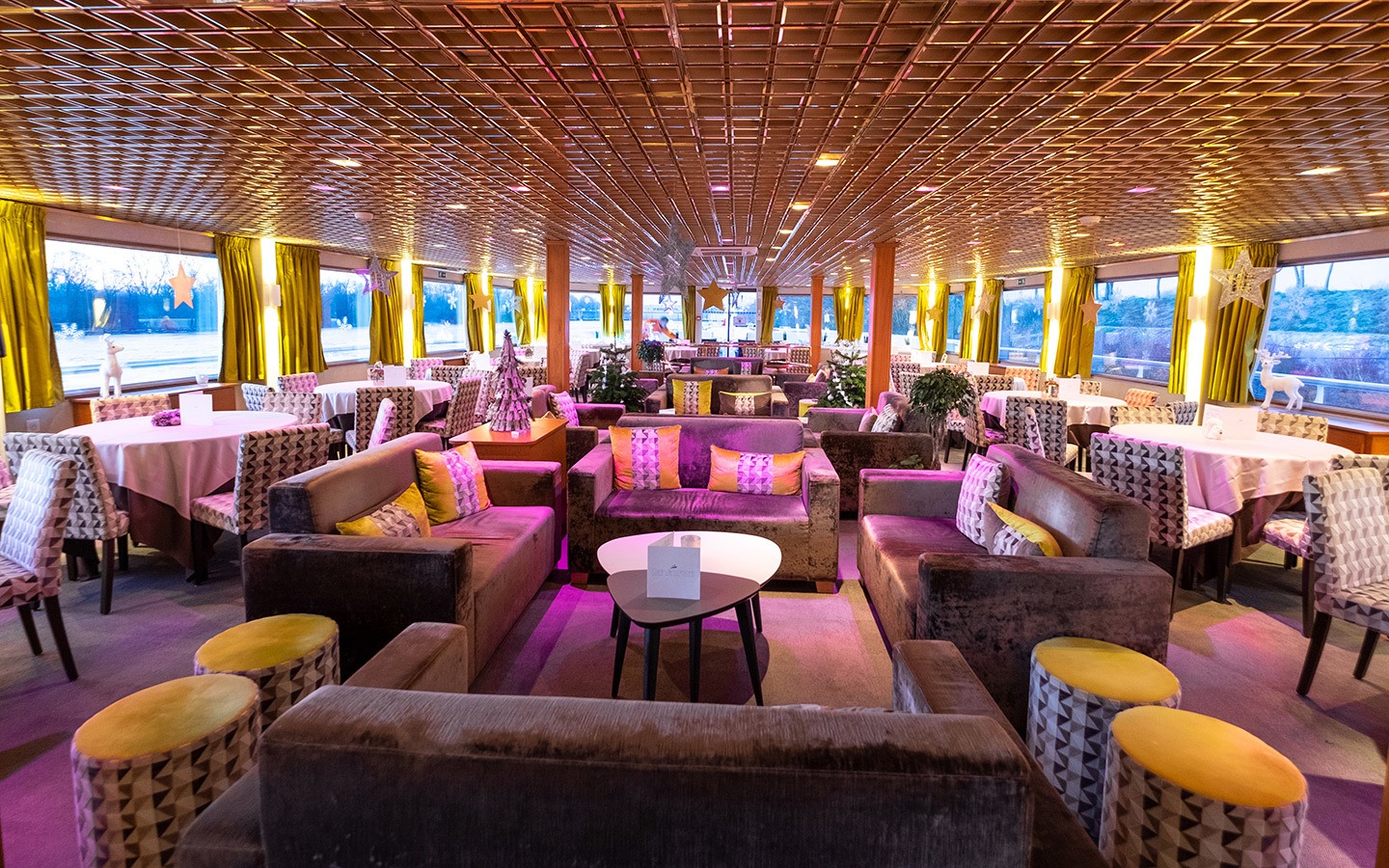 Lounge on the CroisiEurope river cruise ship MS France