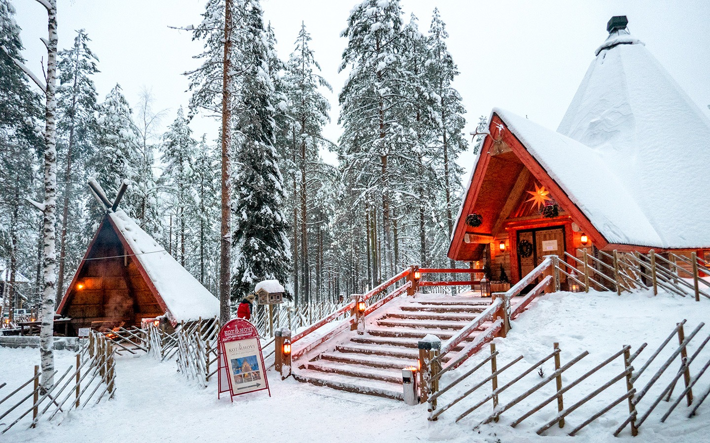 Wooden huts at Santa Claus Village Rovaniemi