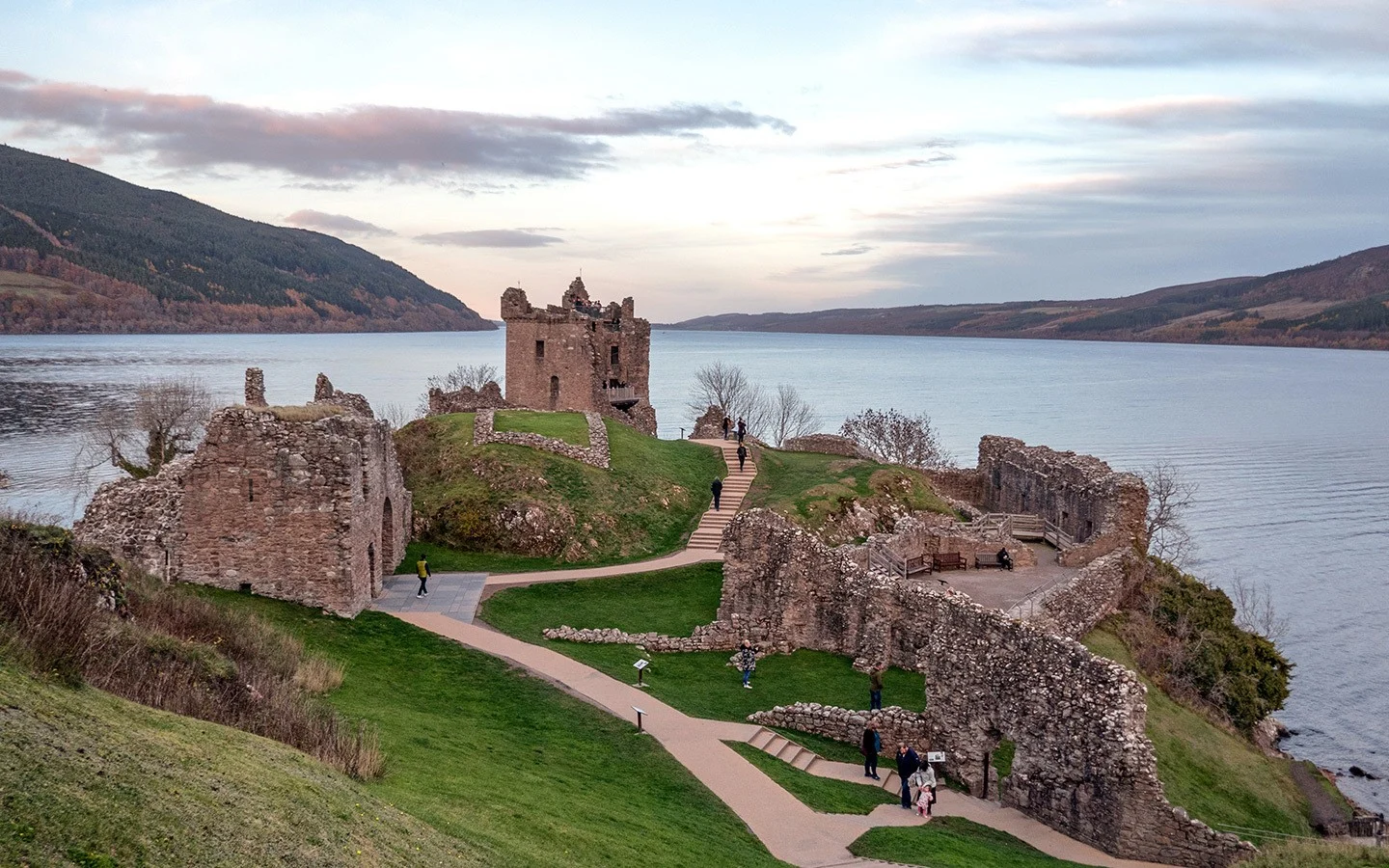 Sunset at Urquhart Castle by Loch Ness