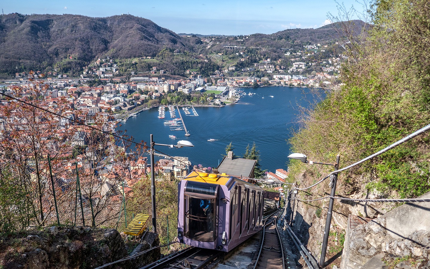 The funicular railway from Como city to Brunate