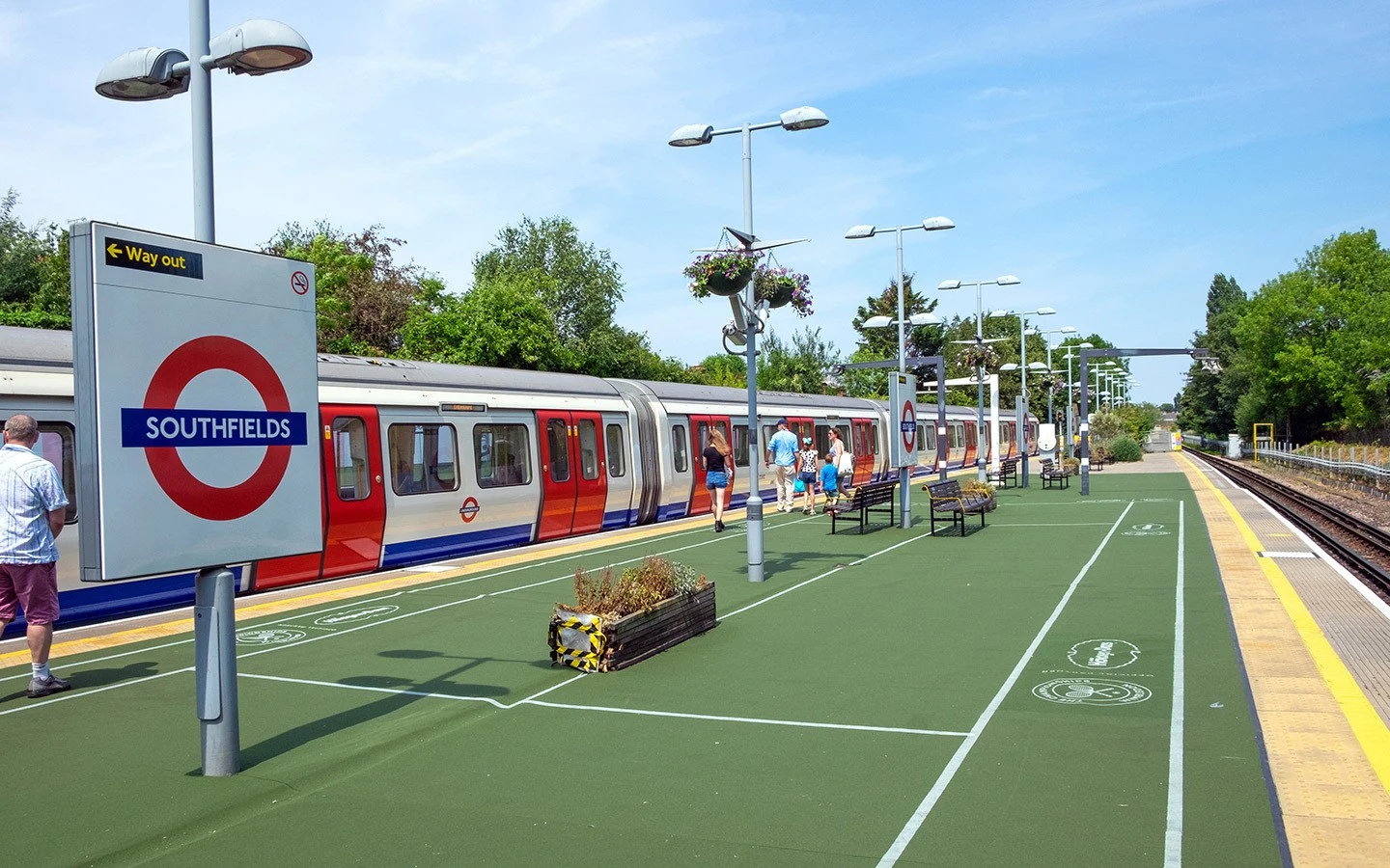 Southfields Tube station near he Wimbledon Tennis Championships