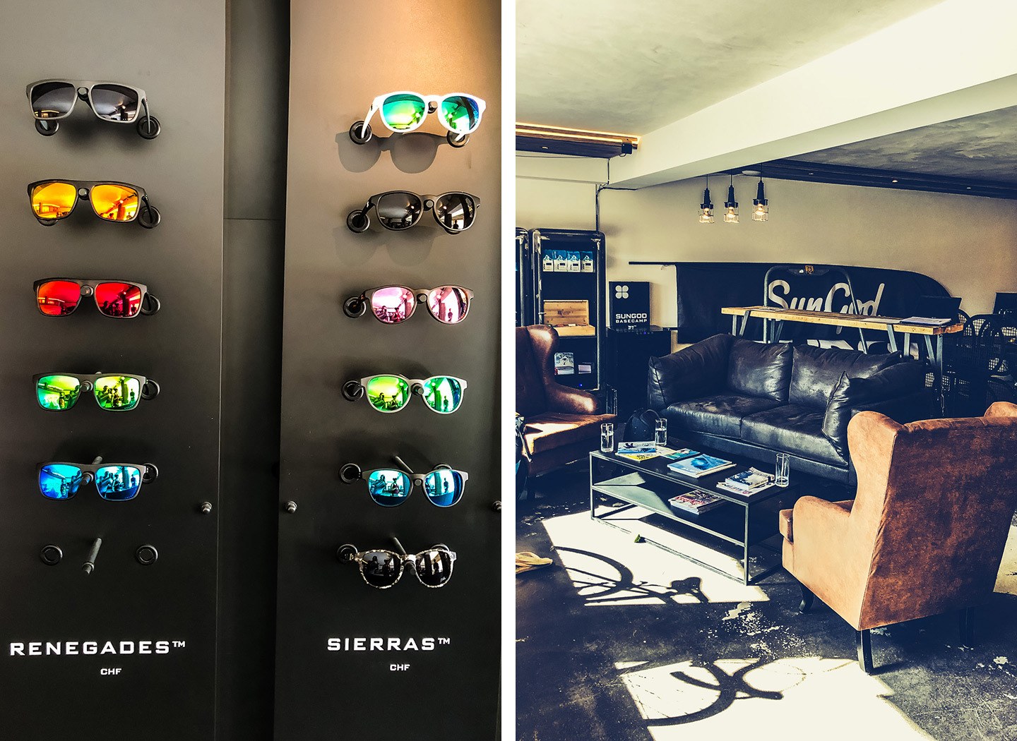 Custom made sunglasses at SunGod in Verbier