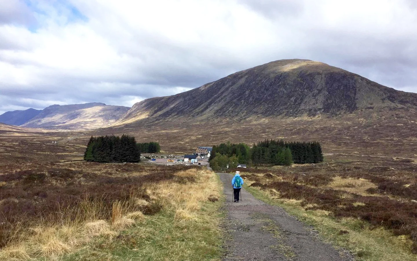 Walking from Glencoe Mountain Resort in summer