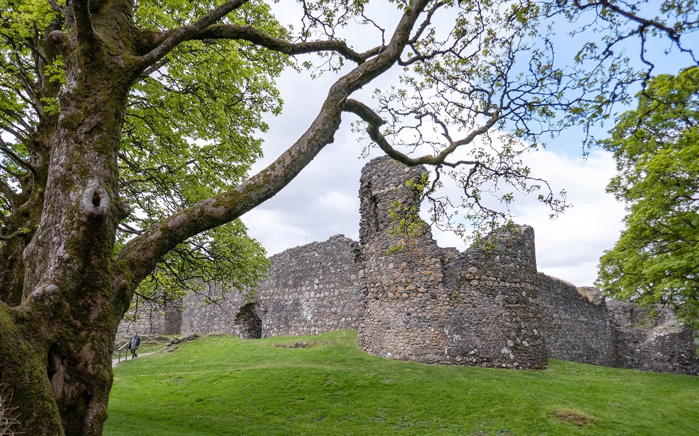 The ruins of Old Inverlochy Castle near Fort William in Scotland