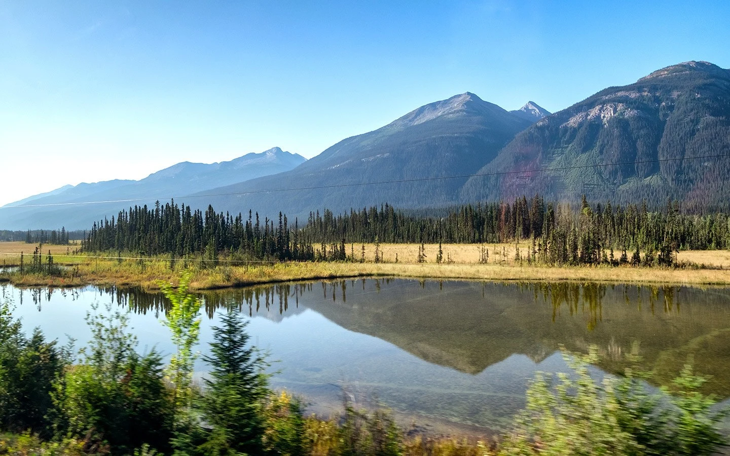 Through the Canadian Rocky Mountains by train