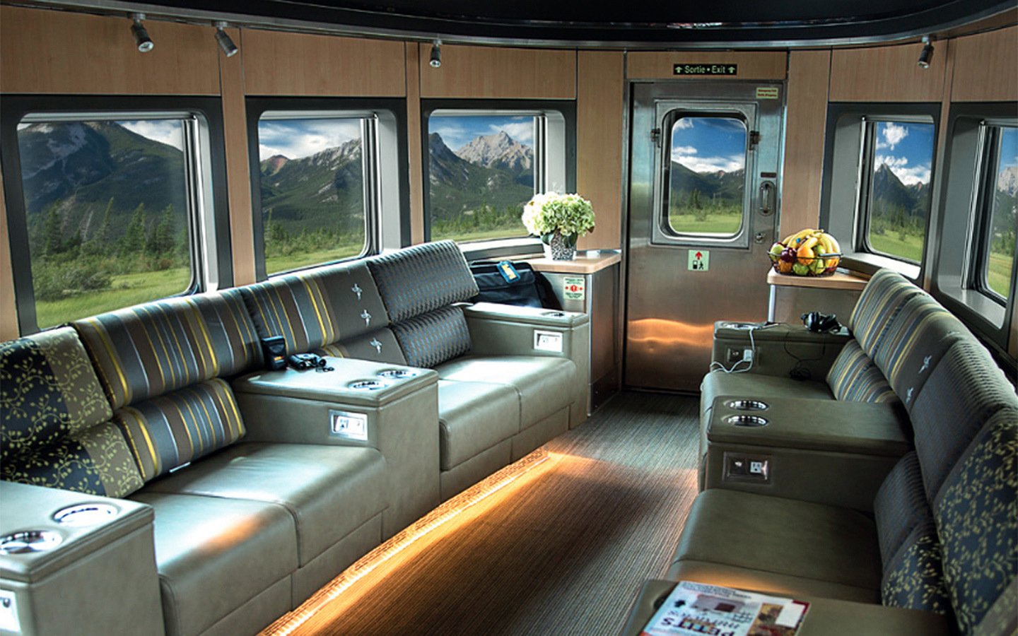 The bullet lounge in the VIA Rail Park car