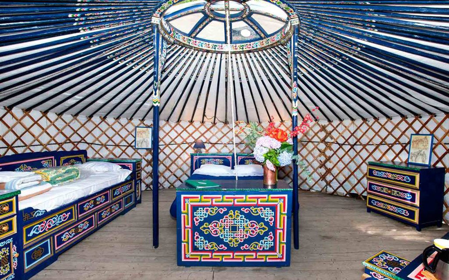 Inside a yurt on a glamping trip with Yelloh! Village