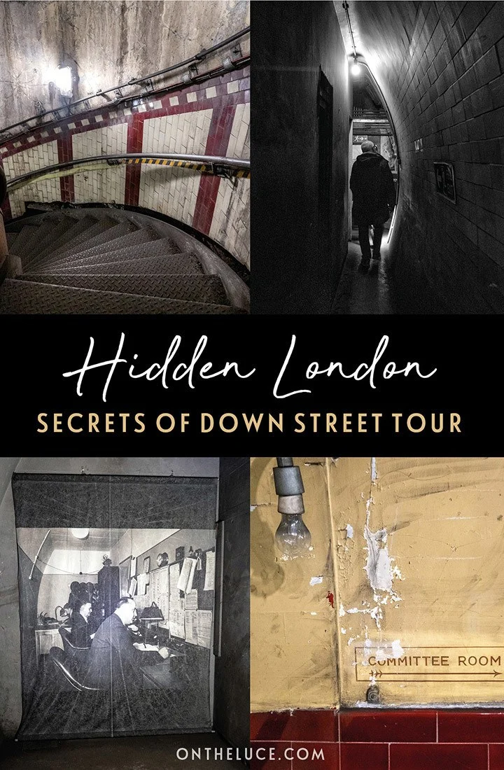 The hidden secrets of Down Street London underground station – uncovering the wartime stories of Churchill's secret station on a Hidden London underground tour by the London Transport Museum. #London #HiddenLondon #DownStreet #underground 